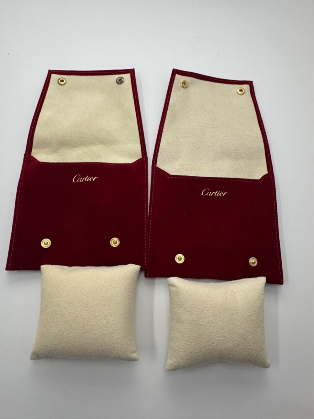 Pair of new Cartier watch pouches